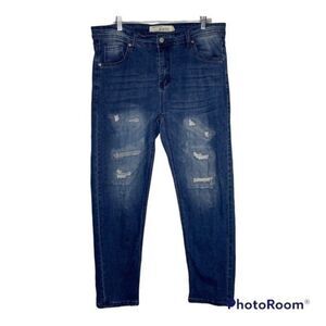 Refinery Republic Blue Denim Distressed Slim Leg Jeans 36x30